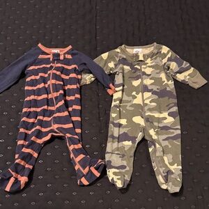 Gerber Striped Navy and Camouflage Footies